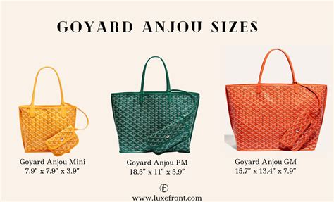 goyard anjou size cm|cost of personalized goyard tote.